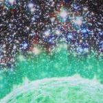 Deep Green Sun Cosmos Galaxy Universe Space Star..
