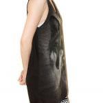 Wolf Face Wild Animal Charcoal Black Tank Top..