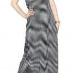 Maxi Pocket Dress Day Houndstooth Black And White..