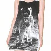 Astronaut Edwin Aldrin On Lunar White Singlet Tank Top Tunic Vest Women Sleeveless Shirt Indie Pop Rock T-Shirt Size M